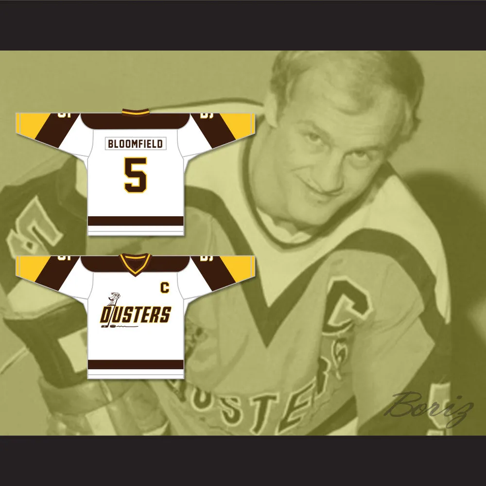Rod Bloomfield 5 Binghamton Broome Dusters White Hockey Jersey 2