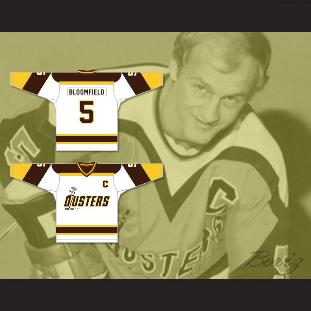 Rod Bloomfield 5 Binghamton Broome Dusters White Hockey Jersey 3