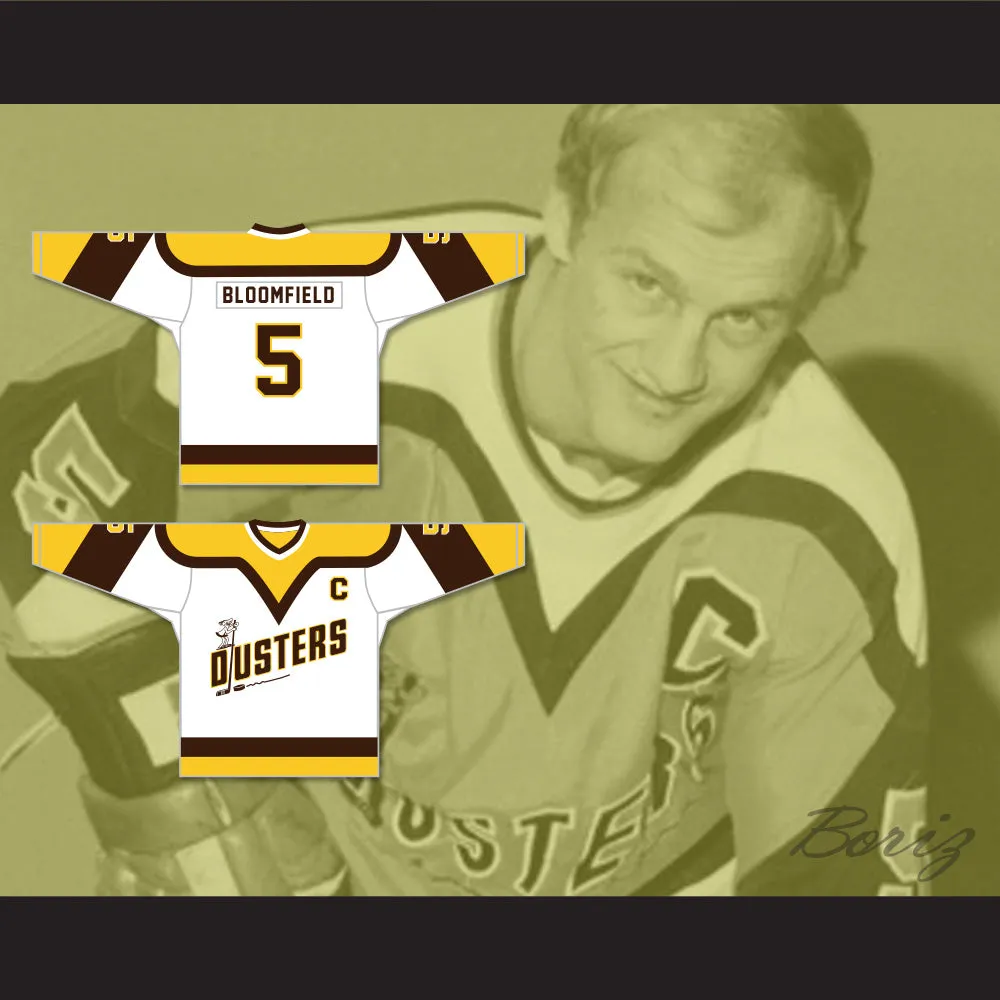 Rod Bloomfield 5 Binghamton Broome Dusters White Hockey Jersey