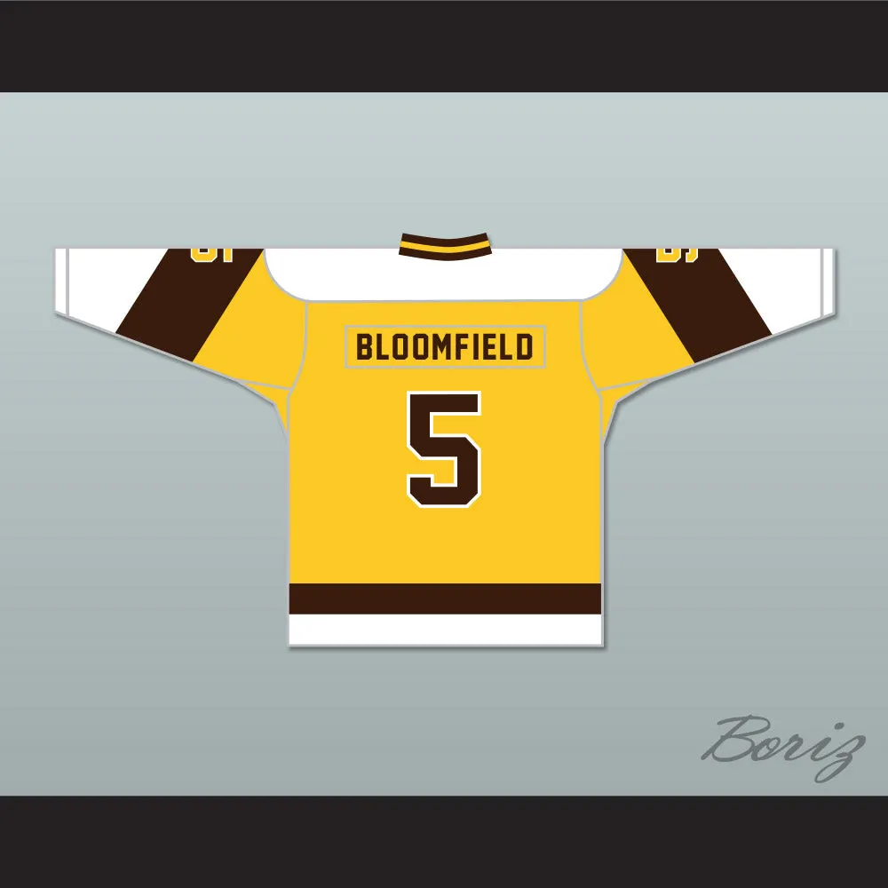 Rod Bloomfield 5 Binghamton Broome Dusters Yellow Hockey Jersey 2