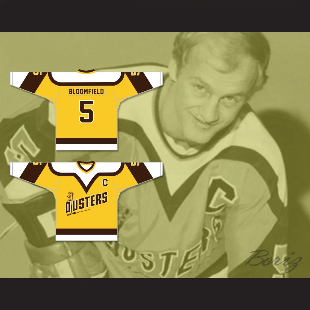 Rod Bloomfield 5 Binghamton Broome Dusters Yellow Hockey Jersey