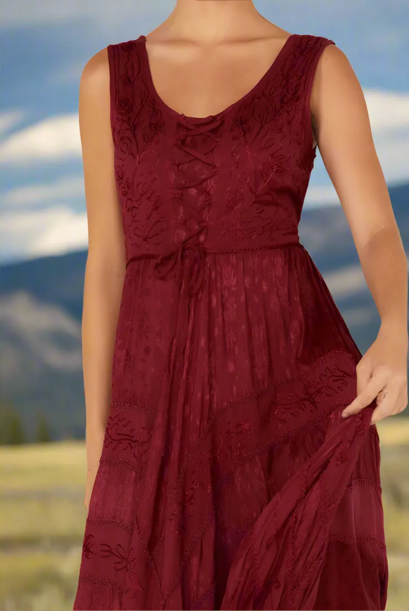 Romance at Yellowstone Burgundy Dress