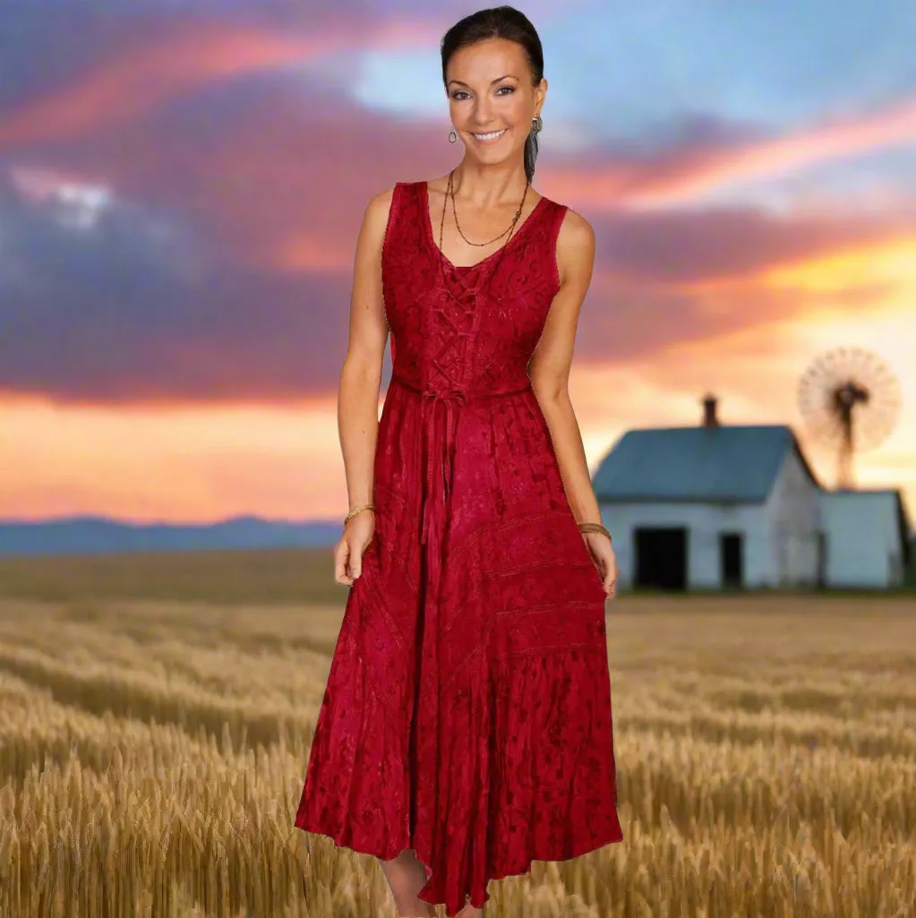 Romance at Yellowstone Burgundy Dress