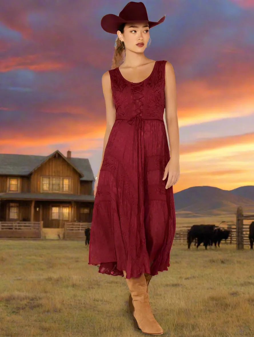 Romance at Yellowstone Burgundy Dress