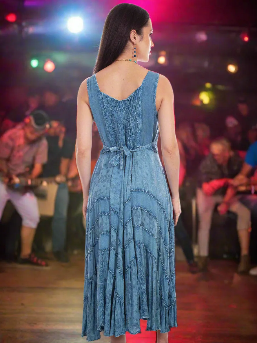 Romance at Yellowstone Light Denim Color Dress