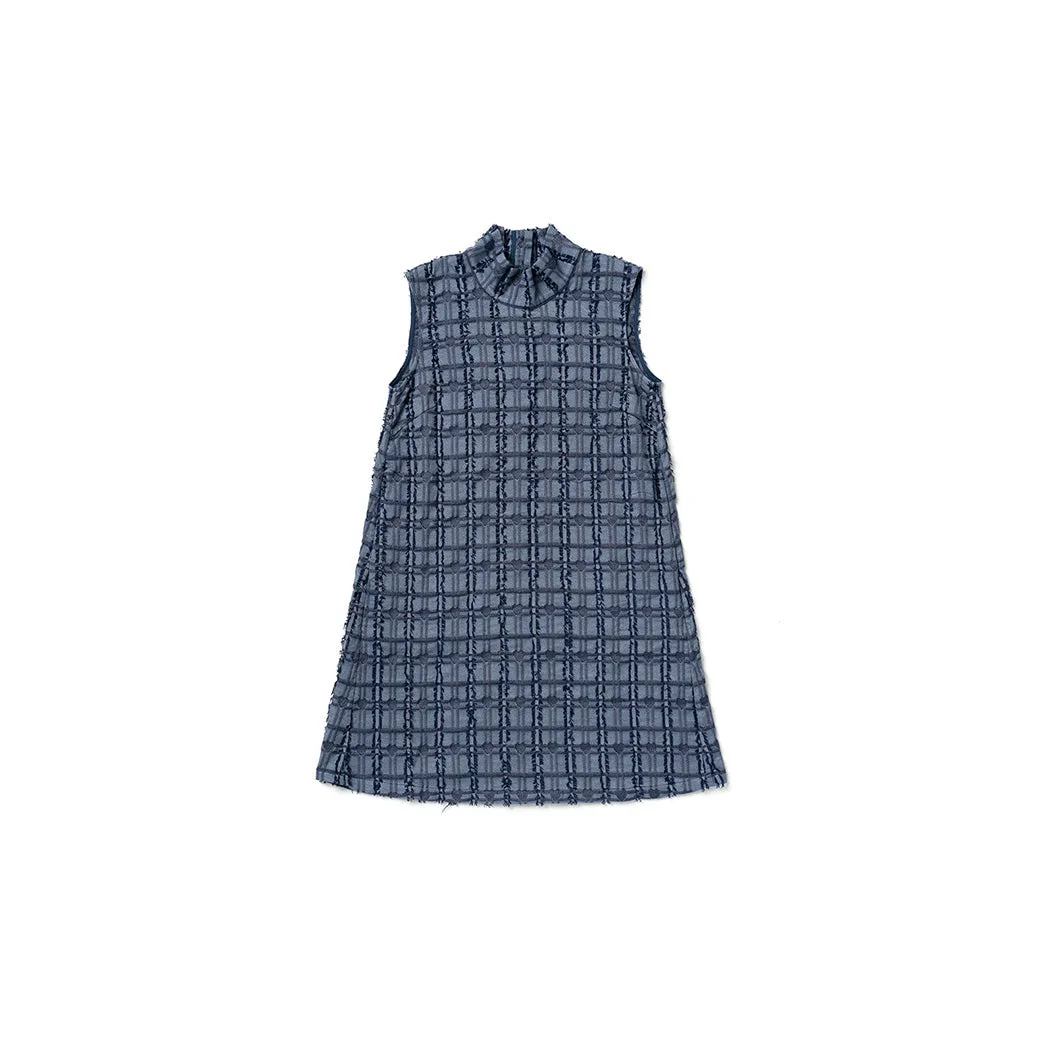 SAMPLE Sleeveless Mod Dress - Indigo Hearts