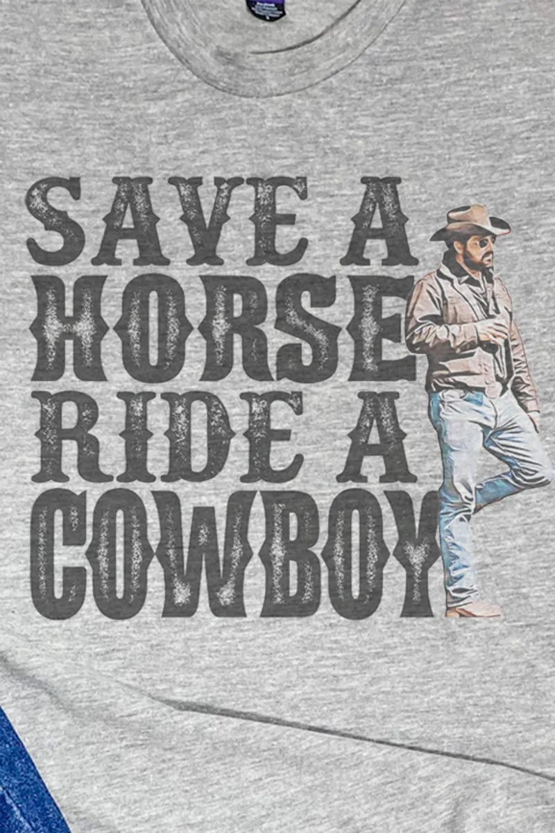 Save A Horse Ride A Cowboy Unisex Poly-Rich Blend Tee
