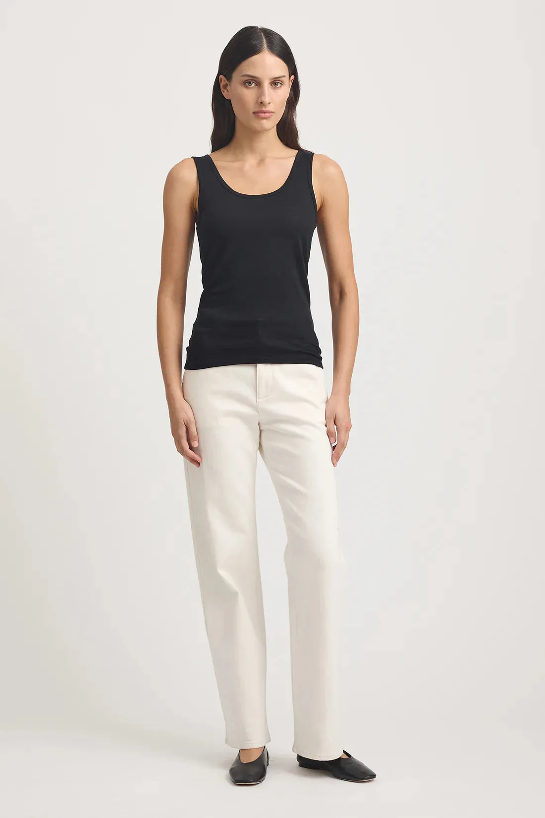 Scoop Merino Tank - Black