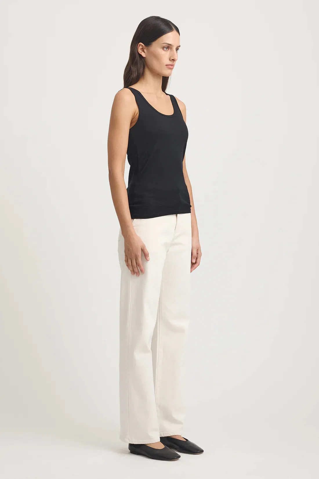 Scoop Merino Tank - Black