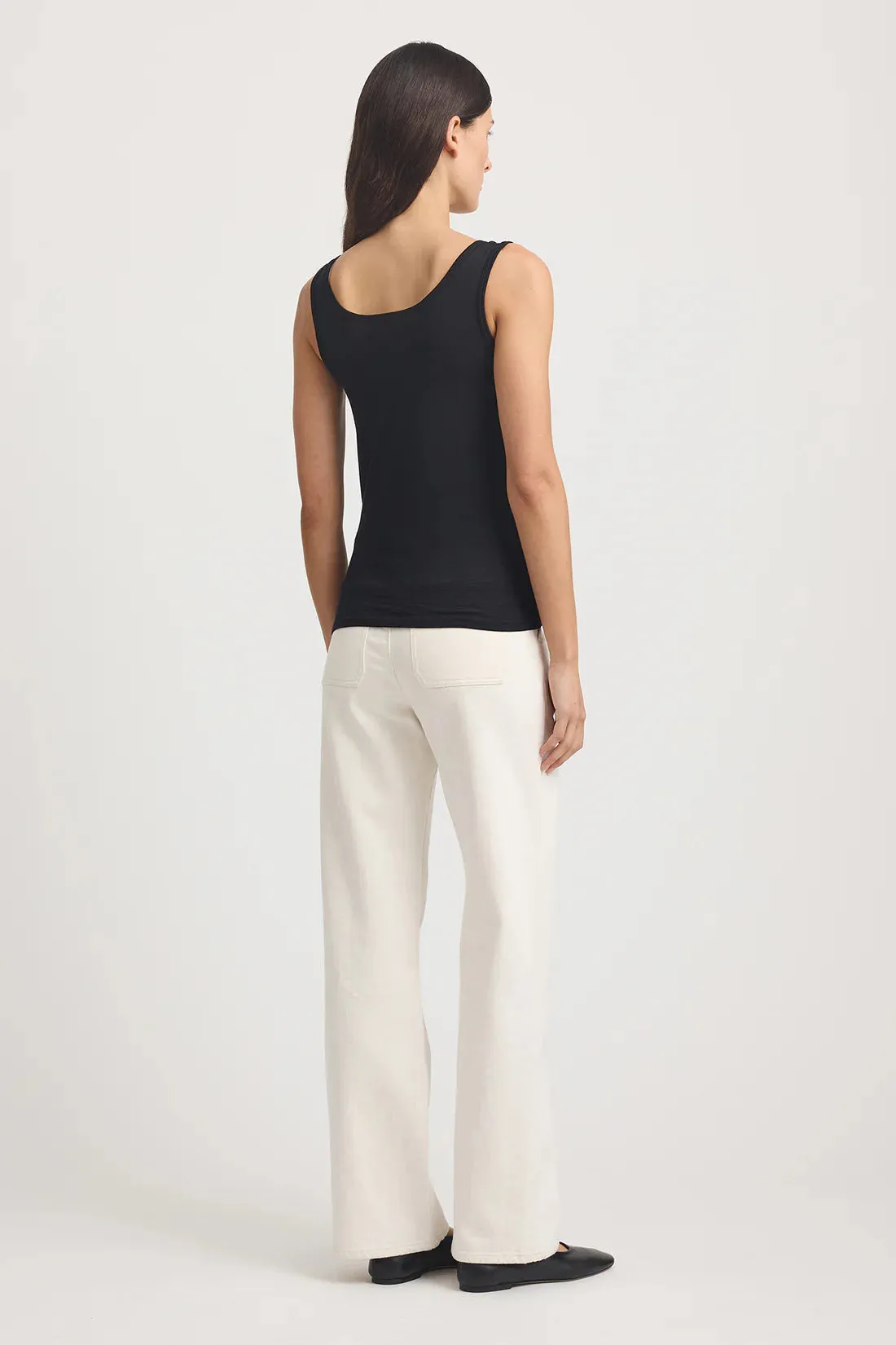 Scoop Merino Tank - Black