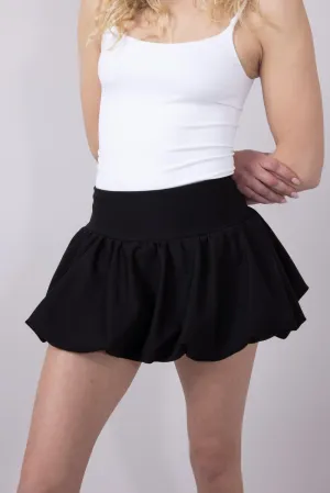 Scuba Knit Bubble Mini Skirt for Women in Black | SCU712-BLACK