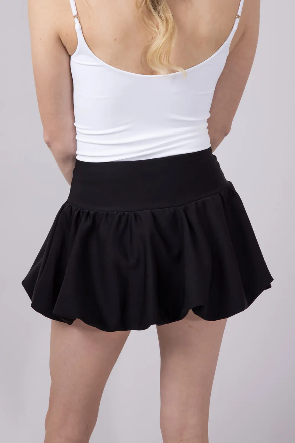 Scuba Knit Bubble Mini Skirt for Women in Black | SCU712-BLACK