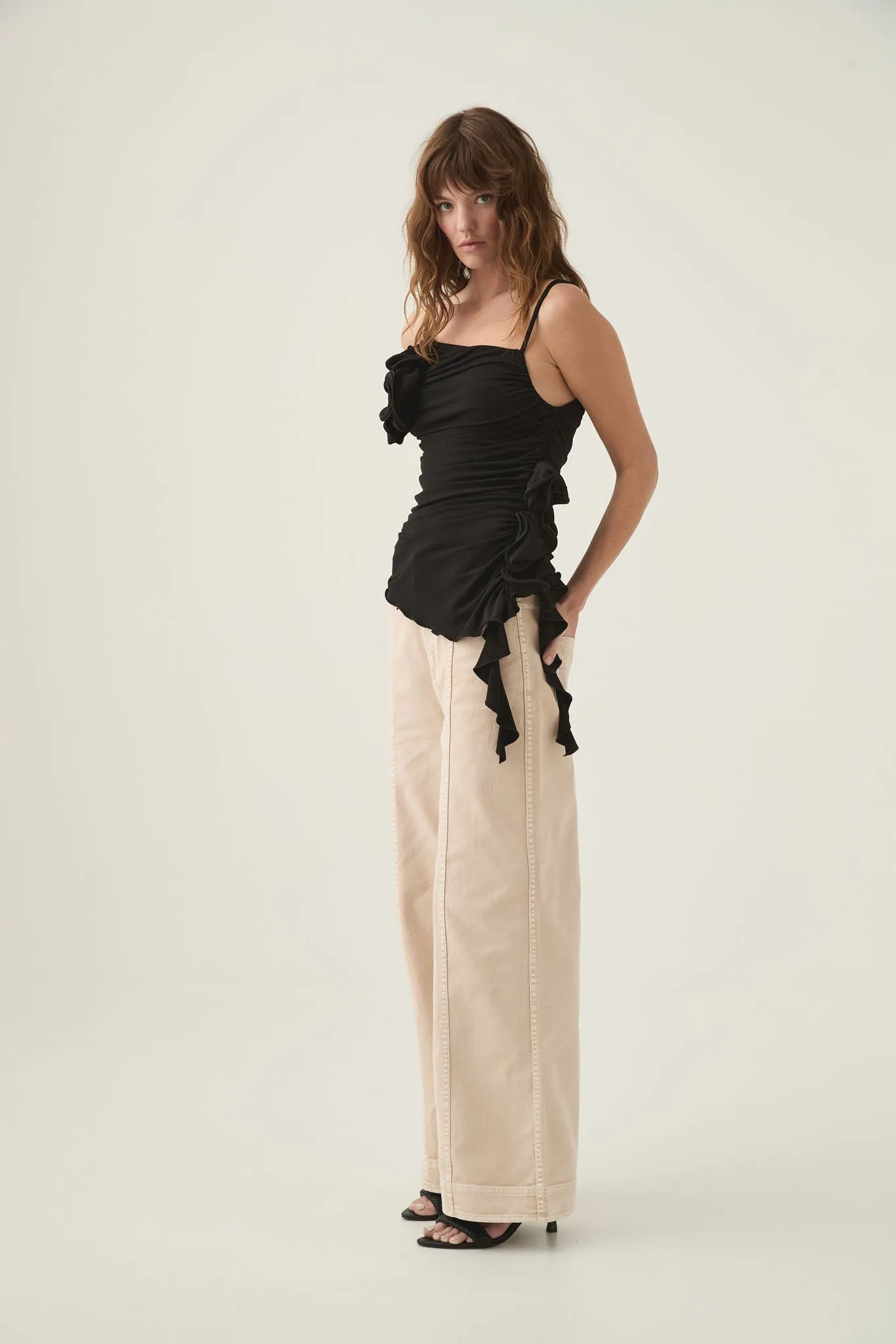 Serene Asymmetric Gathered Top