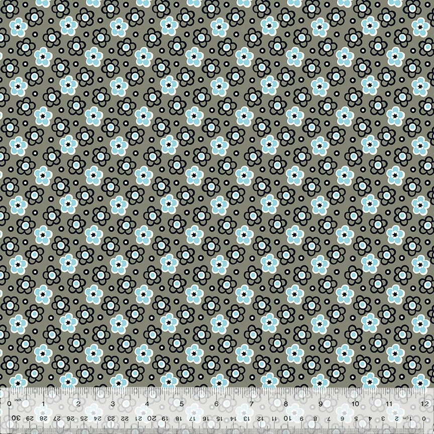 Shadow Posy in Gray -- BONNY by Denyse Schmidt --- Windham Fabrics