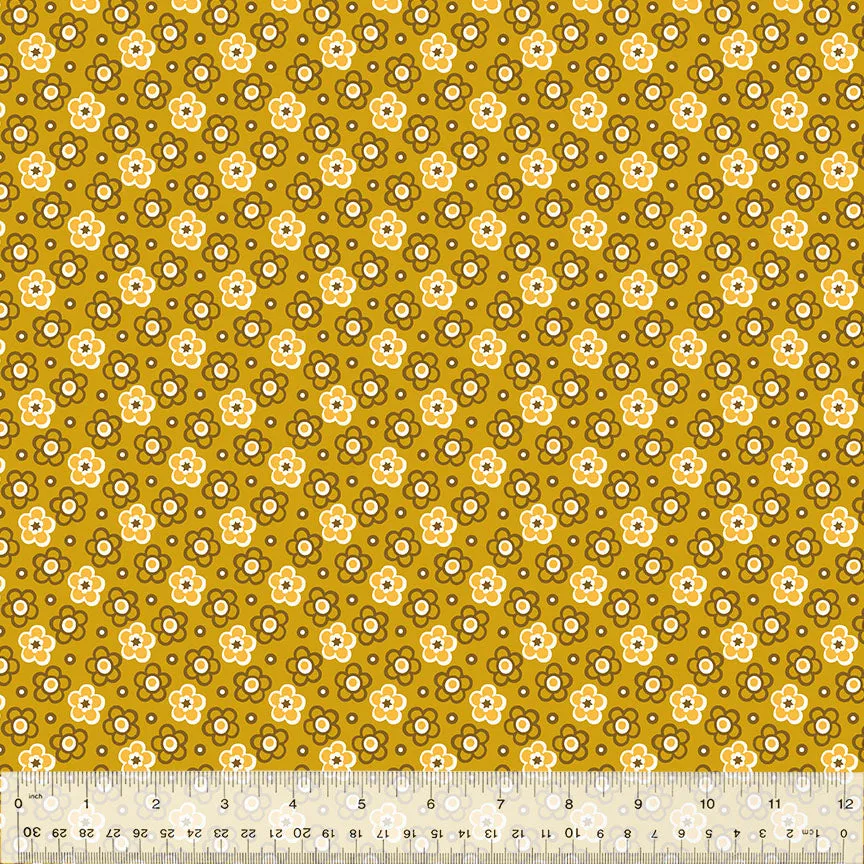 Shadow Posy in Ochre -- BONNY by Denyse Schmidt --- Windham Fabrics