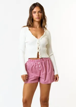 Shauna Red Gingham Boxer Shorts