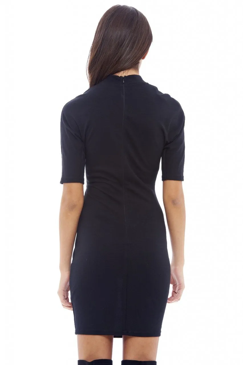 Short Sleeved Keyhole Bodycon Dress