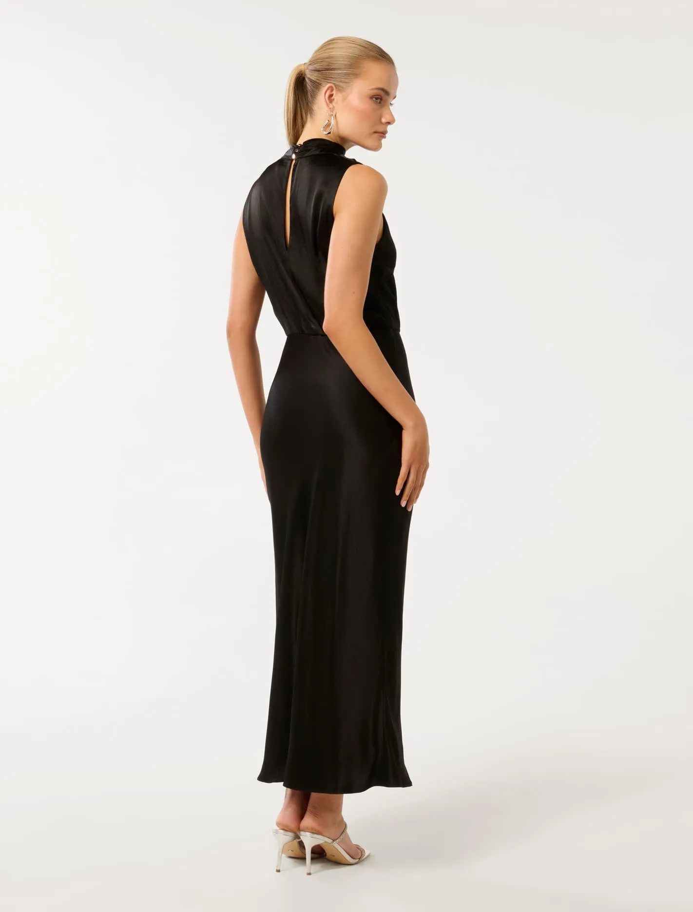 Sienna High Neck Satin Maxi Dress
