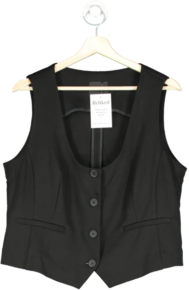 Simply Be Black Buttoned Vest UK 16