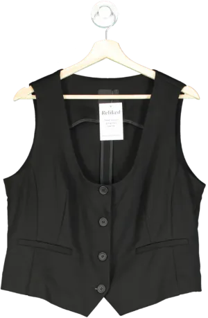 Simply Be Black Buttoned Vest UK 16
