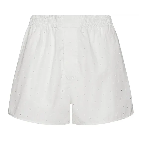 Skatie James Boxer Shorts White Eyelet Size Medium