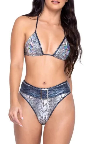 Sleek Serpent High-Waisted Shorts