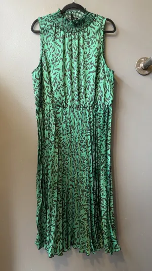 Smock Neck Pleated Midi Dress