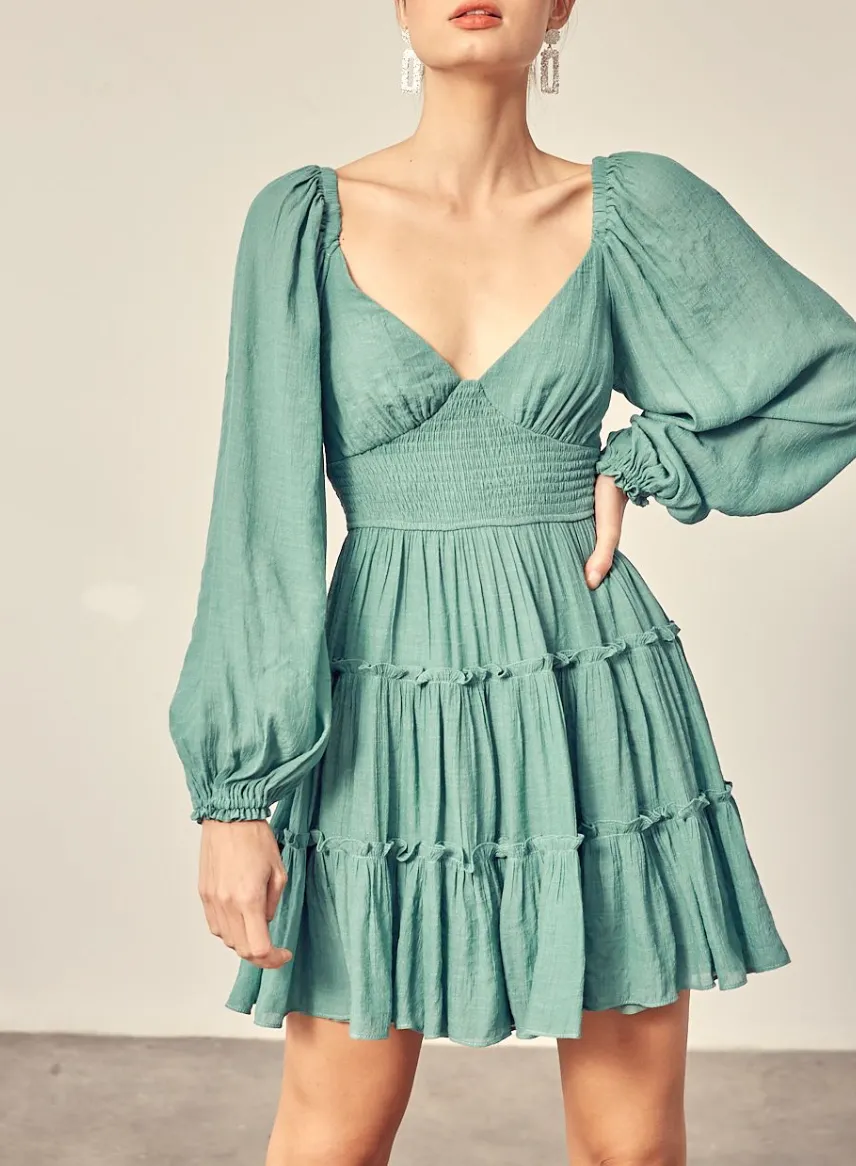 Smock Tier Mini Dress
