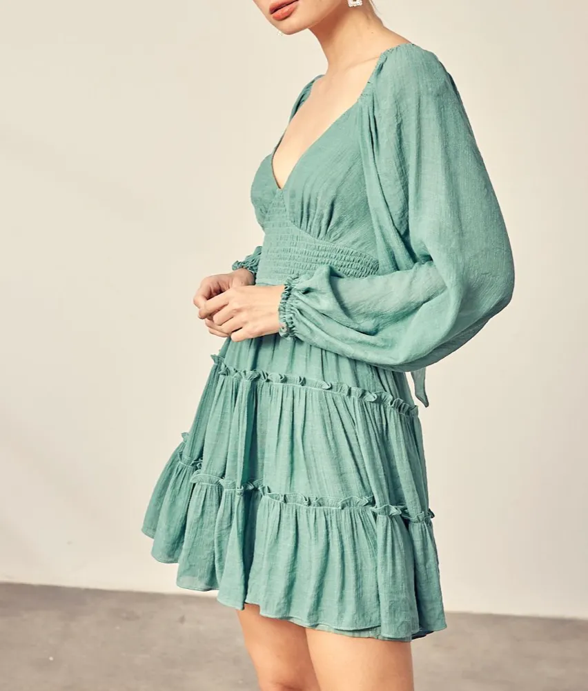 Smock Tier Mini Dress