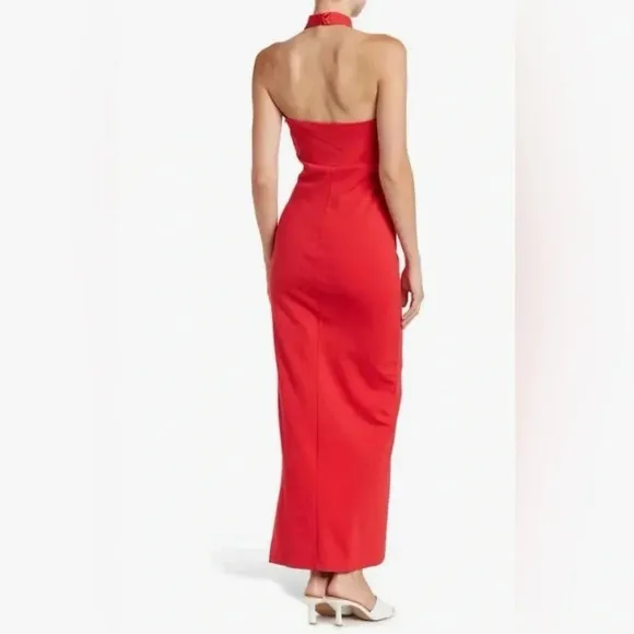 Socialite|| women’s halter maxi dress Red size L NWT
