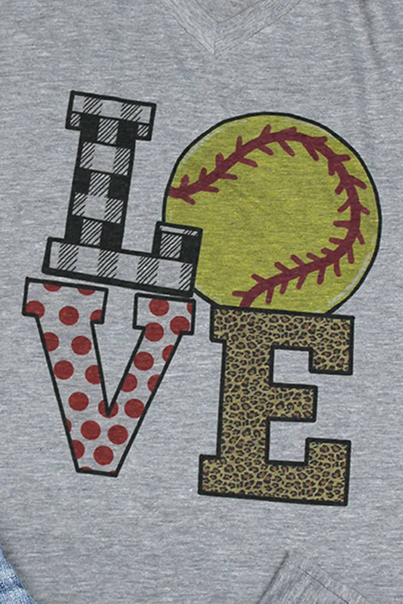 Softball Love Unisex Poly-Rich Blend V-Neck Tee