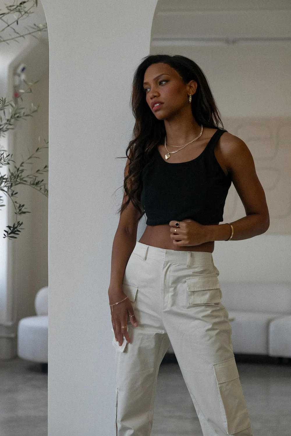 Something Simple Crop Top in Black