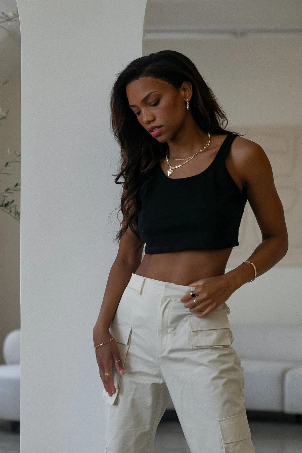 Something Simple Crop Top in Black