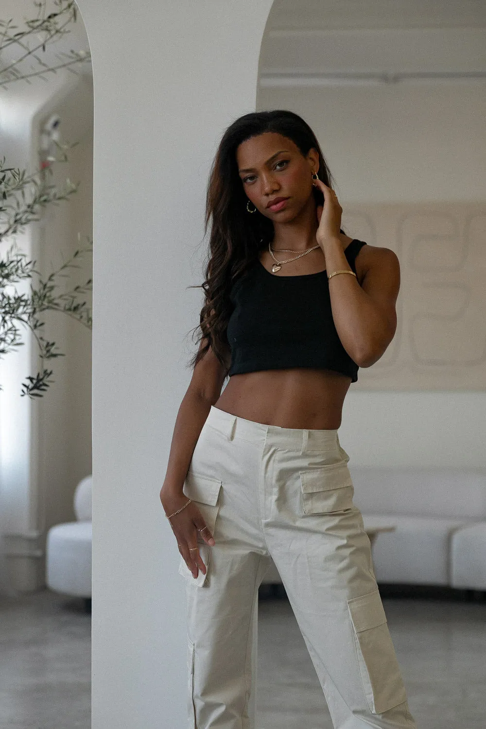 Something Simple Crop Top in Black