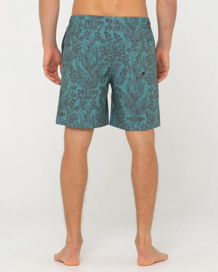 Spotty Foliage Elastic Boardshort