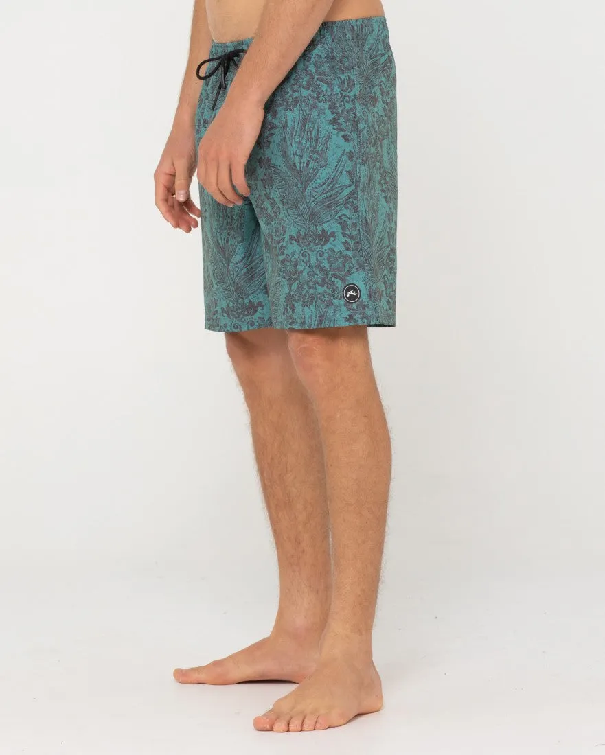 Spotty Foliage Elastic Boardshort