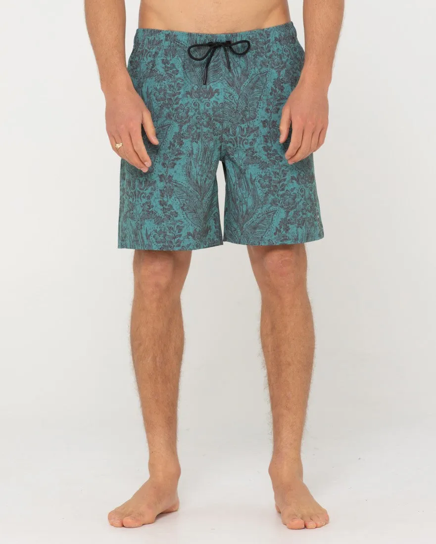 Spotty Foliage Elastic Boardshort