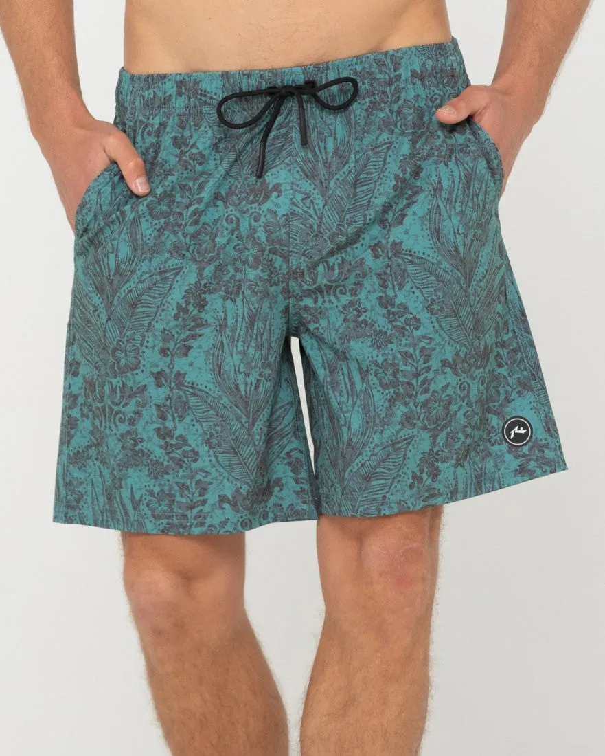 Spotty Foliage Elastic Boardshort