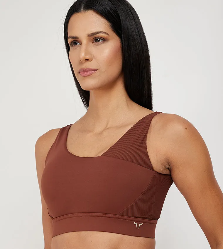 SQUATWOLF CODE RIBBED ASYMMETRIC BRA