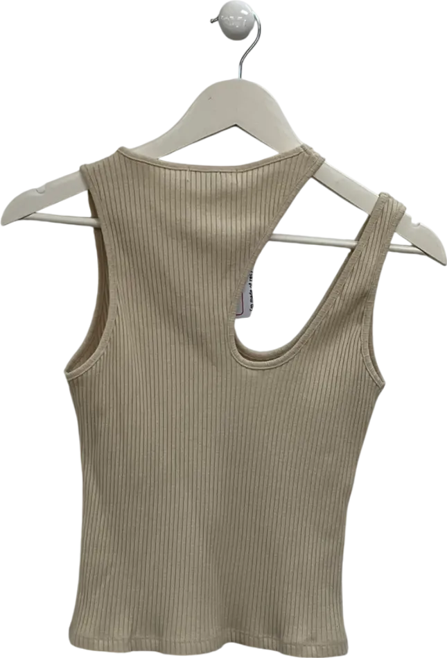 Stainless Beige Asymmetric Top UK S