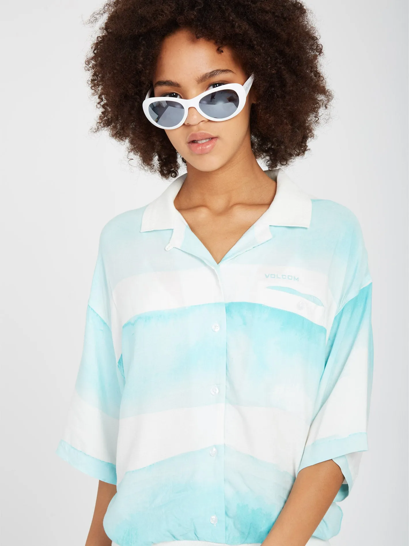 Stay Stripes Shirt - PALE AQUA