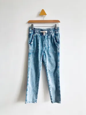 Stone Wash Elastic Waist Jeans // 8-9Y
