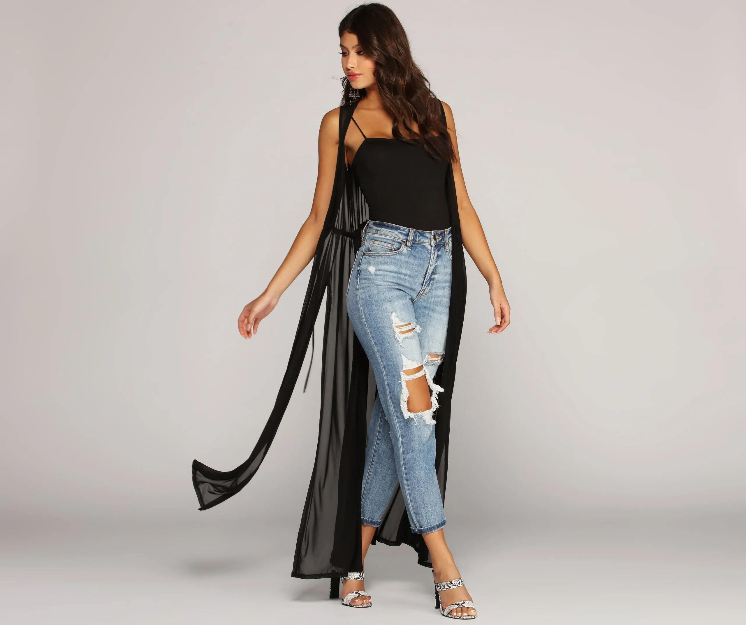 Stylishly Sheer Mesh Duster