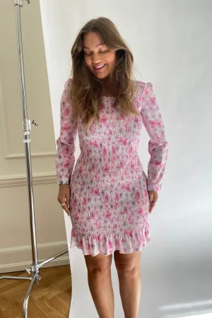 SullyIC Smock Kjole - Pink Blomsterprint