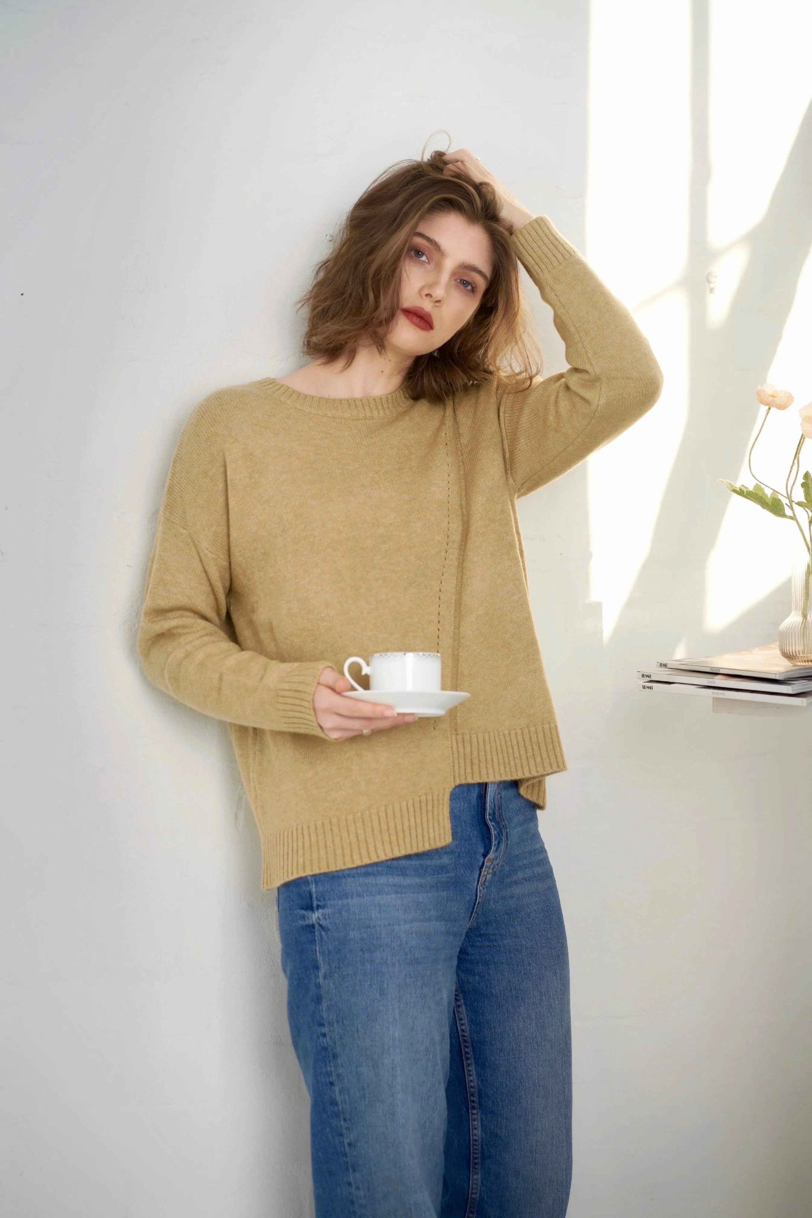 Sunday Groove Cashmere Blend Sweater - Ginger