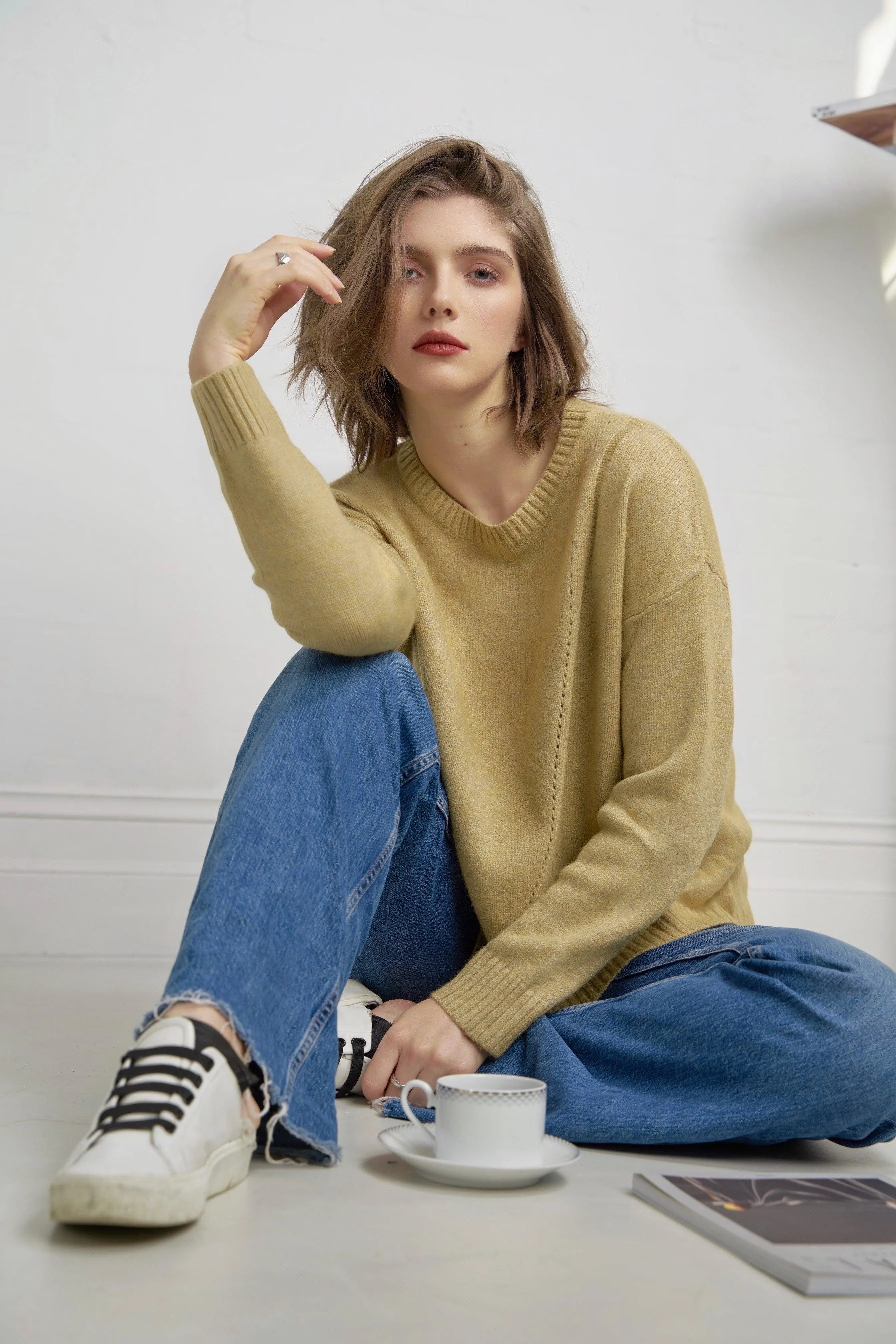 Sunday Groove Cashmere Blend Sweater - Ginger