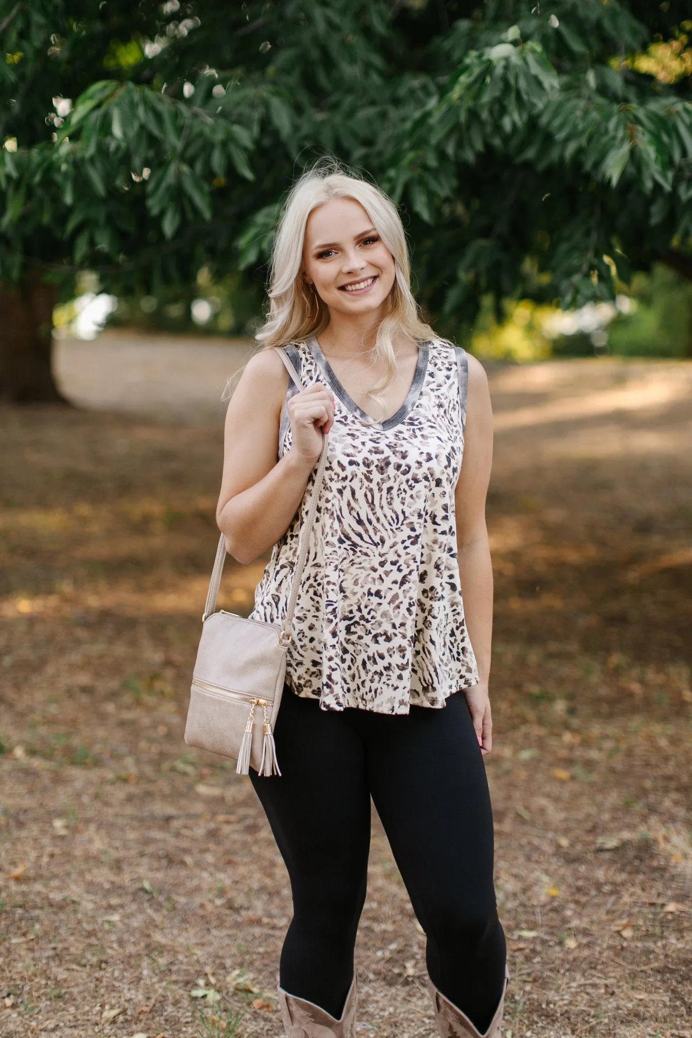 Tanks A Lot Leopard Print Sleeveless Top