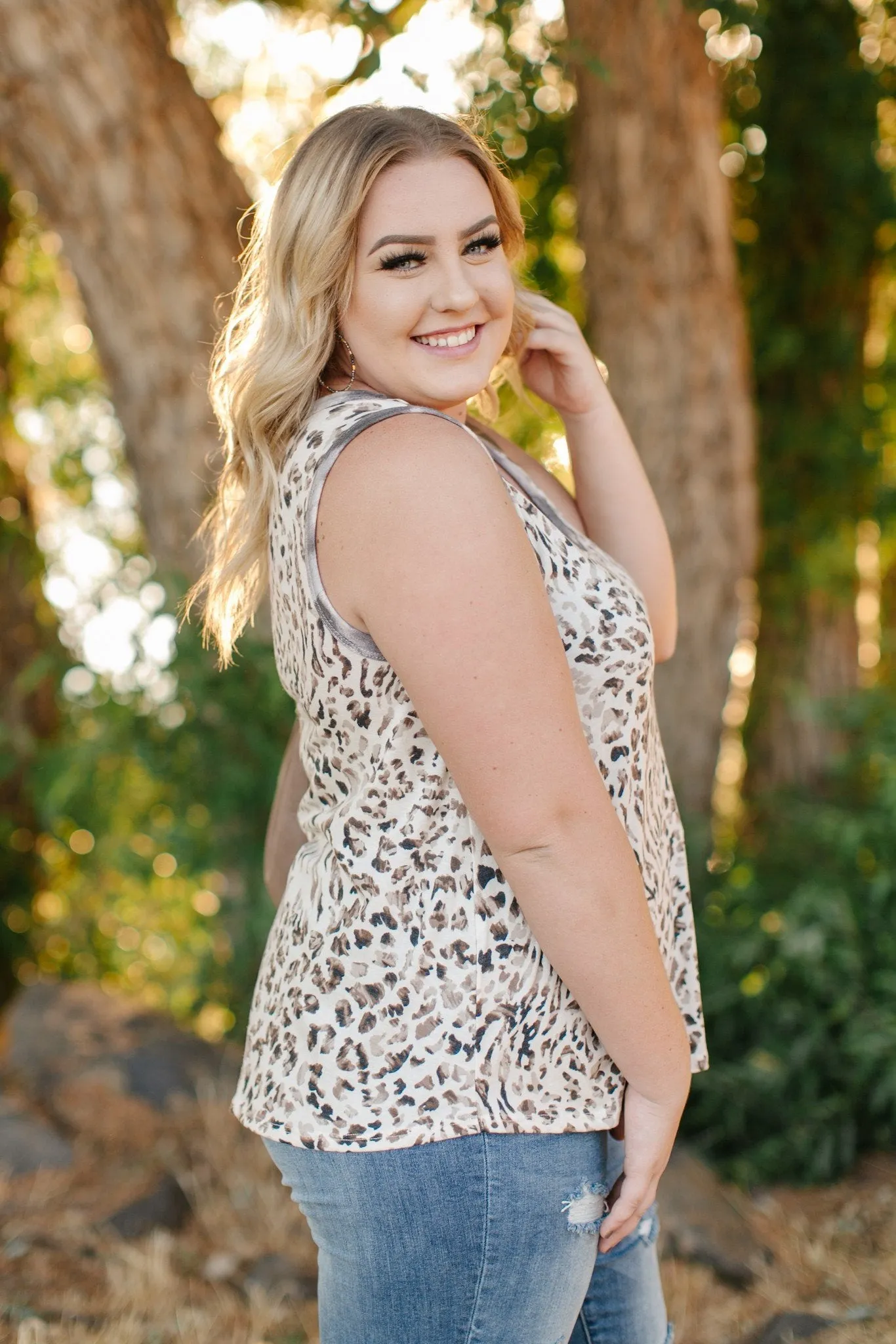 Tanks A Lot Leopard Print Sleeveless Top