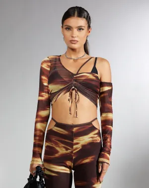 Tapi Crop Top in Bleach Drip