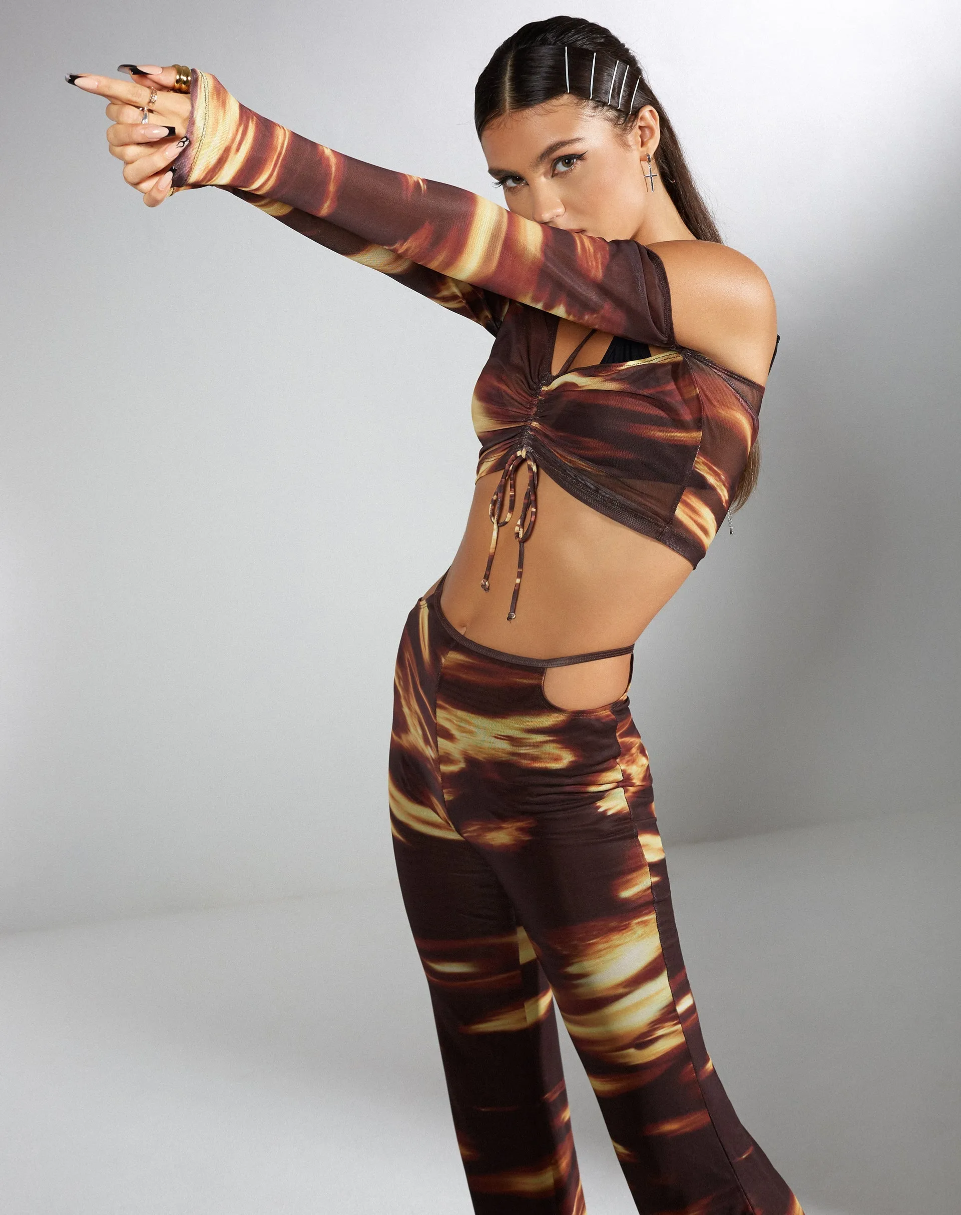 Tapi Crop Top in Bleach Drip